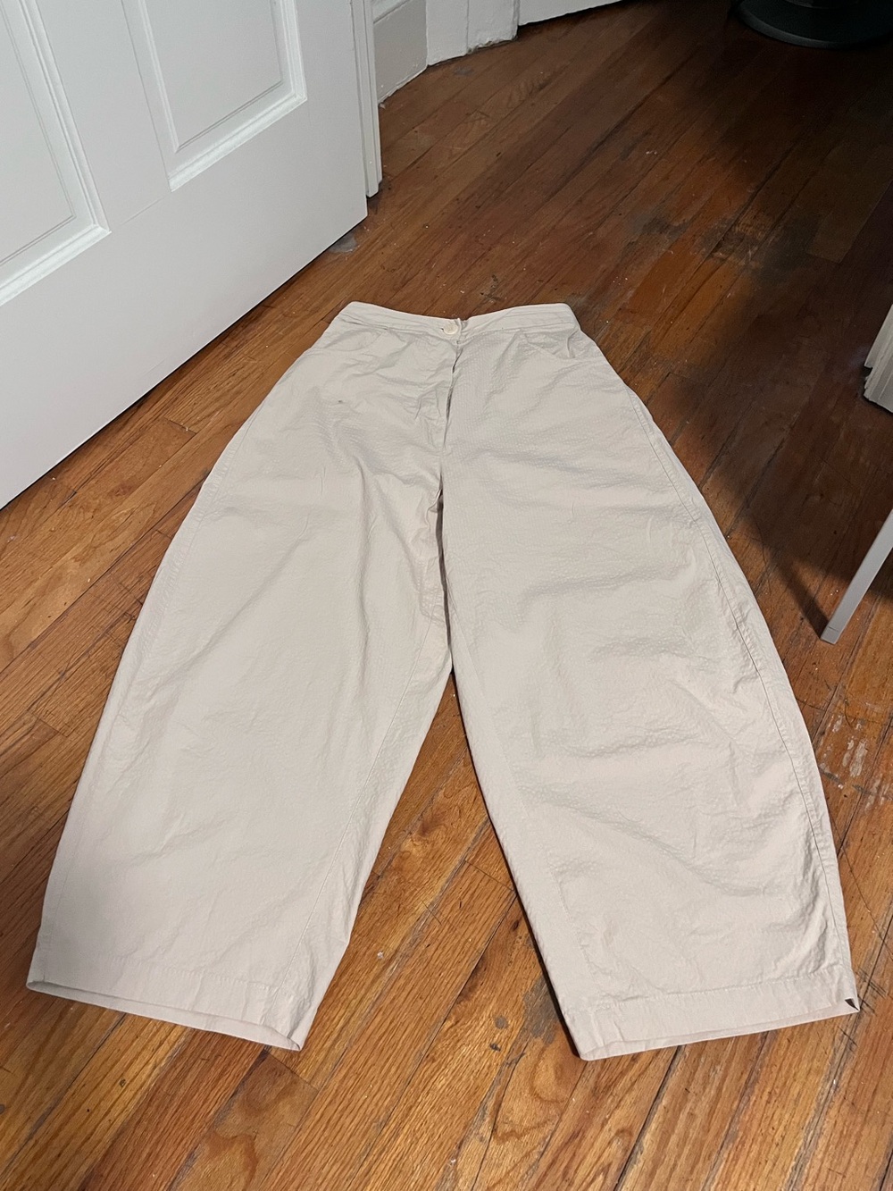 CORDERA seersucker lightweight balloon trousers